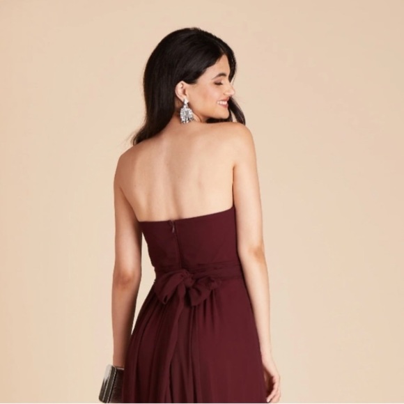 New NWT Birdy Grey “Grace” Convertible Chiffon Gown Maxi Dress Cabernet Burgundy - Picture 7 of 16